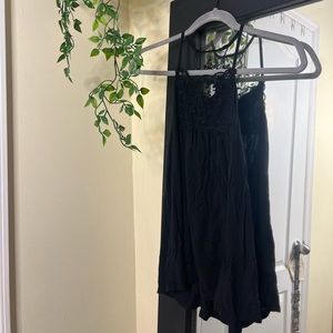 American Eagle Soft and Sexy Black High Neck Lace Top